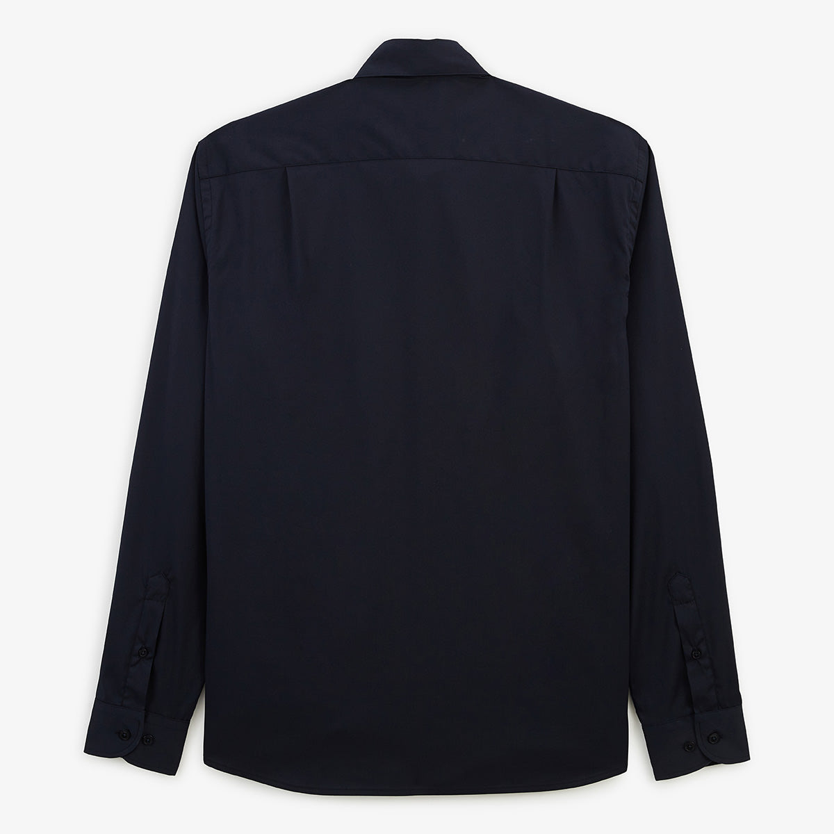 Chemise manches longues en coton stretch unie bleu marine HOMME SERGE BLANCO