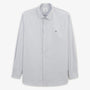 Lange mouwen shirt van stretchkatoen, effen parelgrijs HEREN SERGE BLANCO