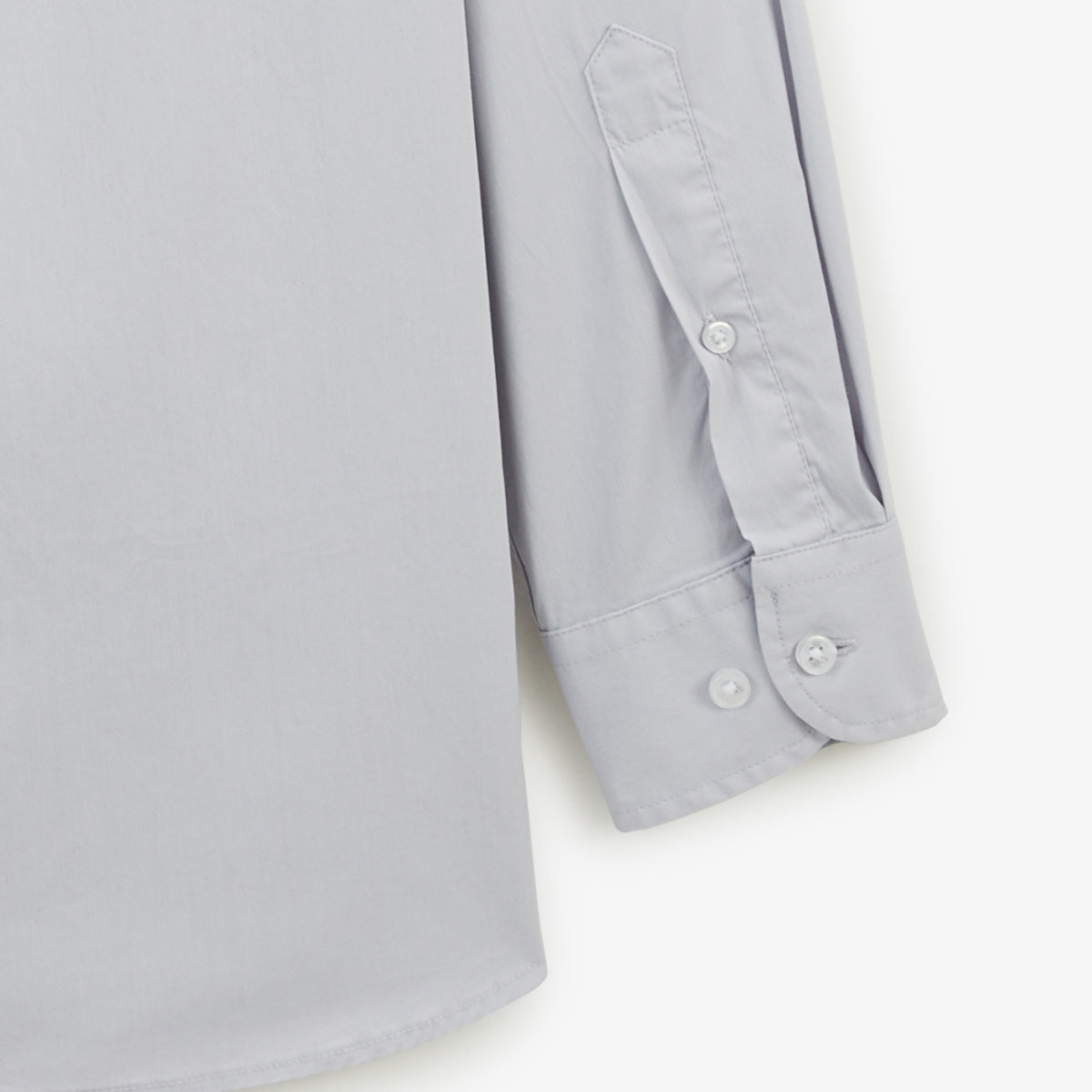 Lange mouwen shirt van stretchkatoen, effen parelgrijs HEREN SERGE BLANCO