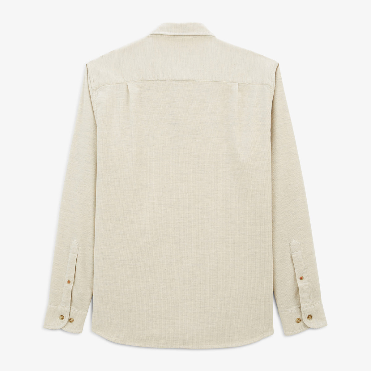 Chemise manches longues en coton velours blanc ivoire Charles Homme SERGE BLANCO