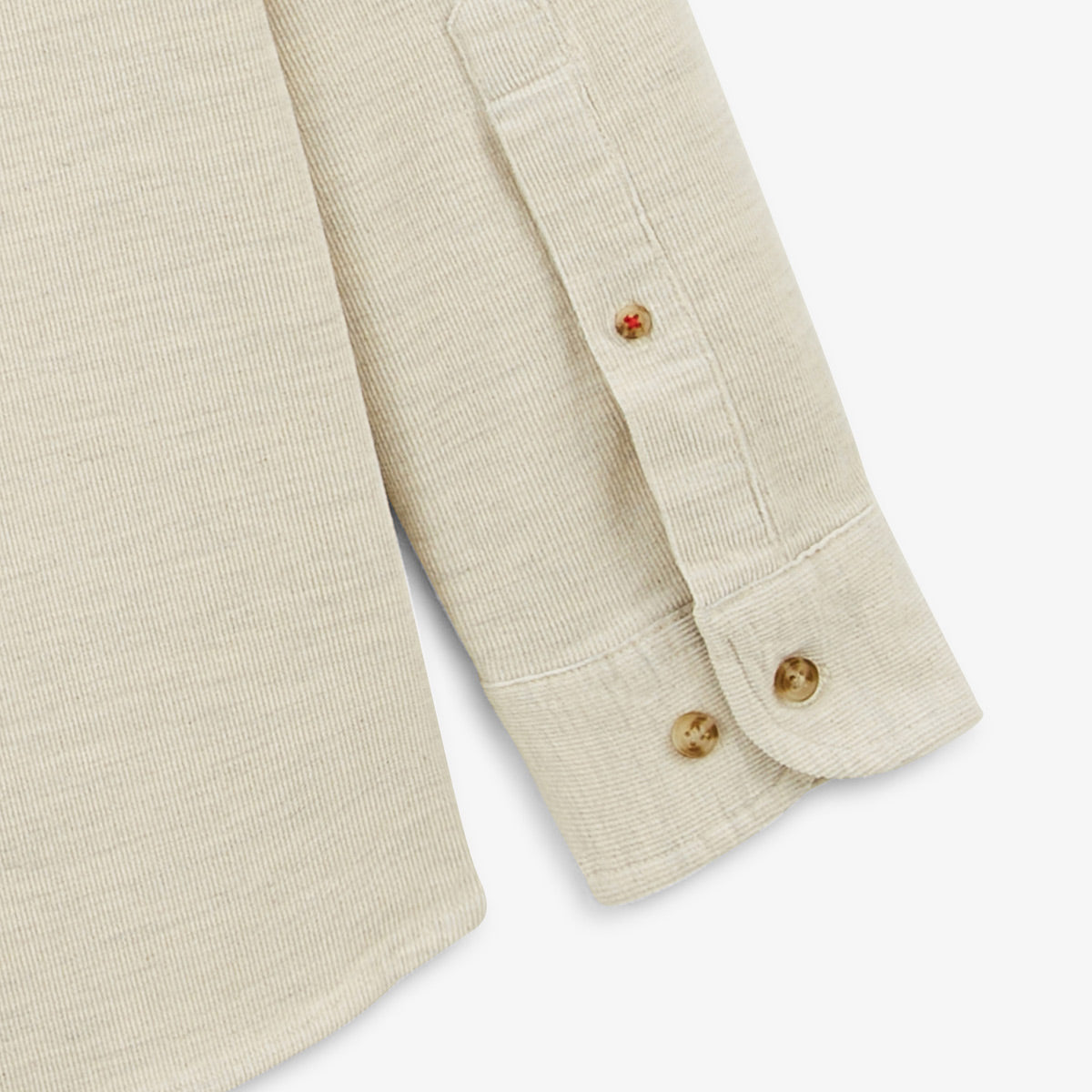 Chemise manches longues en coton velours blanc ivoire Charles Homme SERGE BLANCO