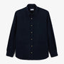 Chemise manches longues en coton velours bleu dark navy Charles Homme SERGE BLANCO