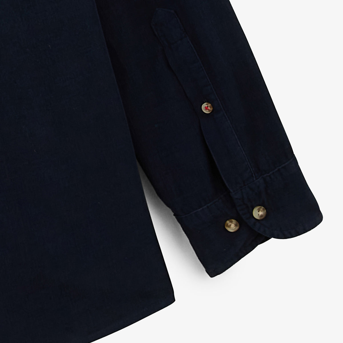 Chemise manches longues en coton velours bleu dark navy Charles Homme SERGE BLANCO