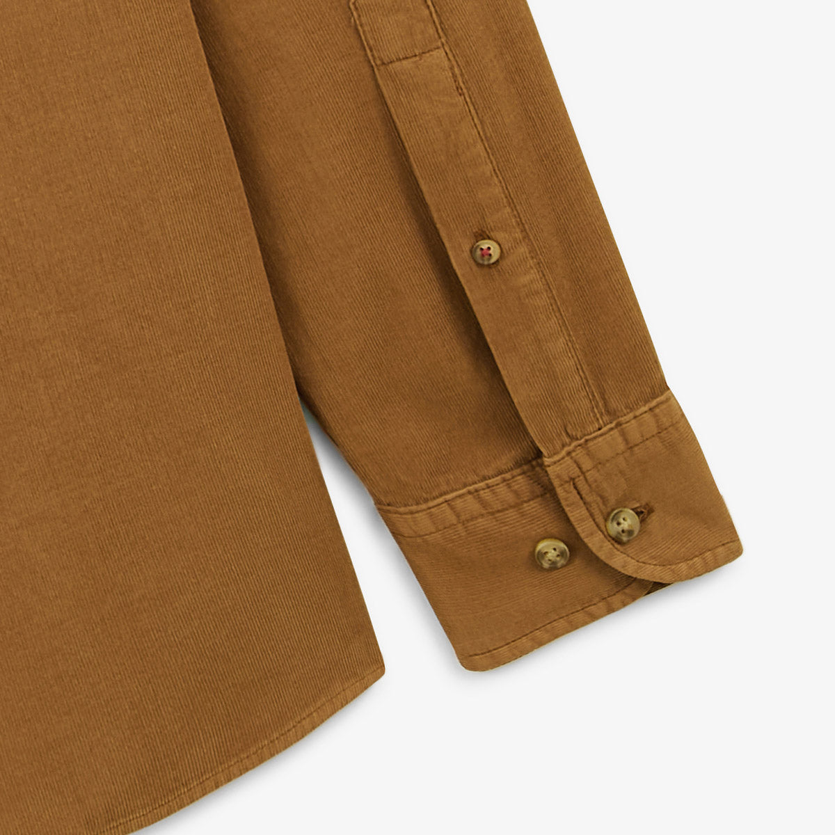 Chemise manches longues en coton velours marron noisette Charles Homme SERGE BLANCO