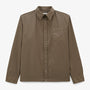 Chemise manches longues en nylon et coton marron shitake Clovis Homme SERGE BLANCO