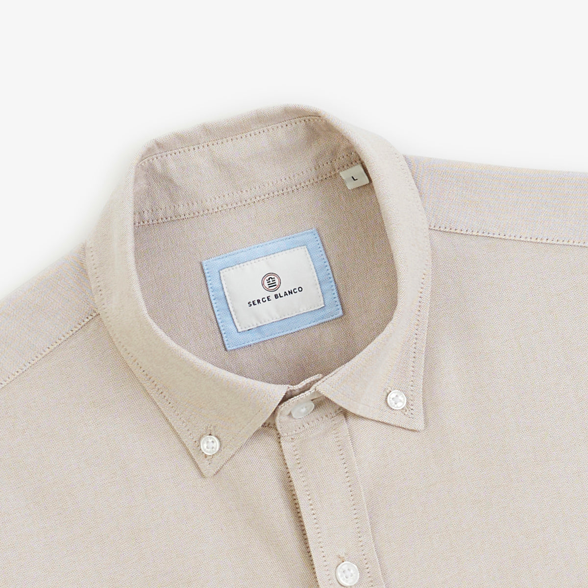 Camisa de manga larga Oxford con correa SB beige para hombre, de sarga, de BLANCO