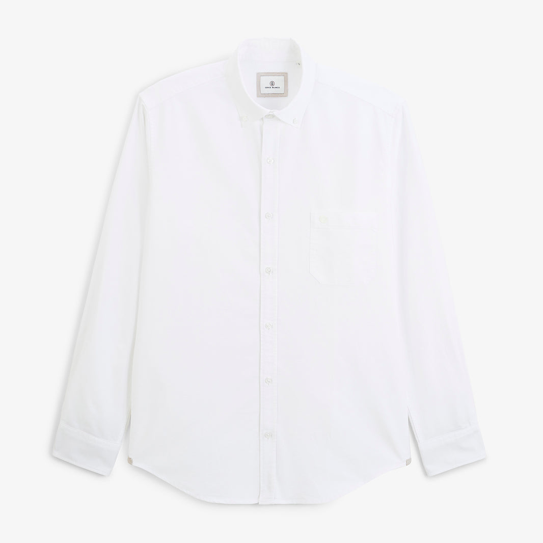 Chemise manches longues Oxford sangle SB blanche HOMME SERGE BLANCO