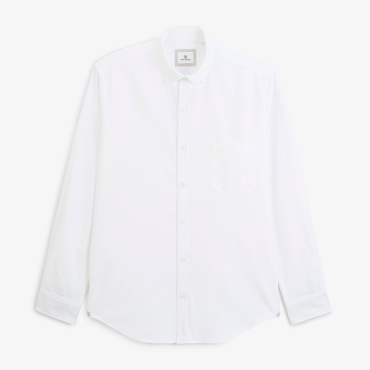 Camisa de manga larga Oxford con correa SB blanca para hombre, de sarga, de BLANCO