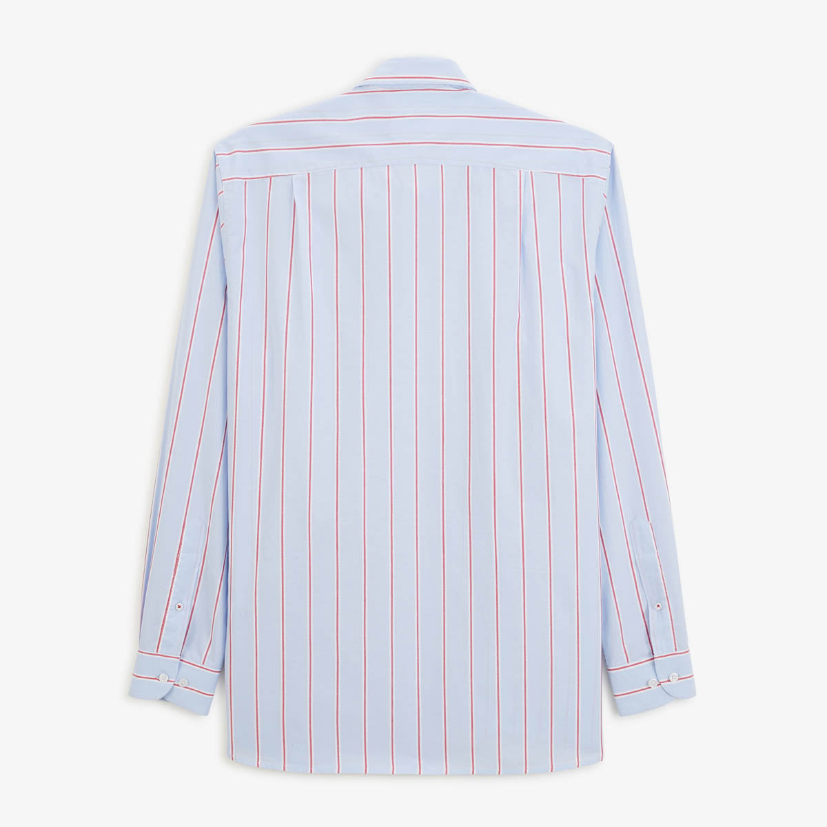 Chemise Manches Longues Rayée en Coton Oxford Bleu Ciel Homme SERGE BLANCO