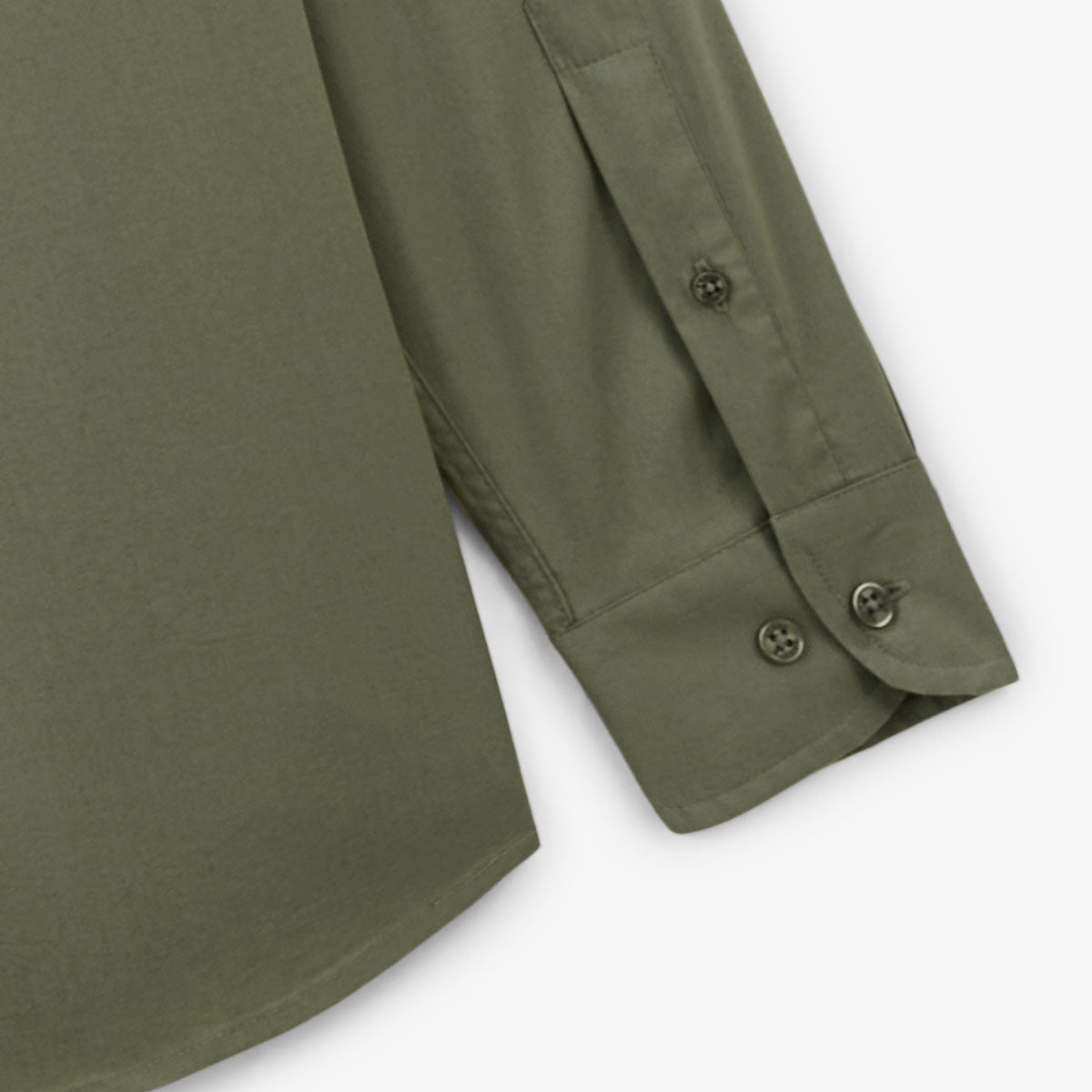 Chemise manches longues strech unie vert militaire Charles Homme SERGE BLANCO
