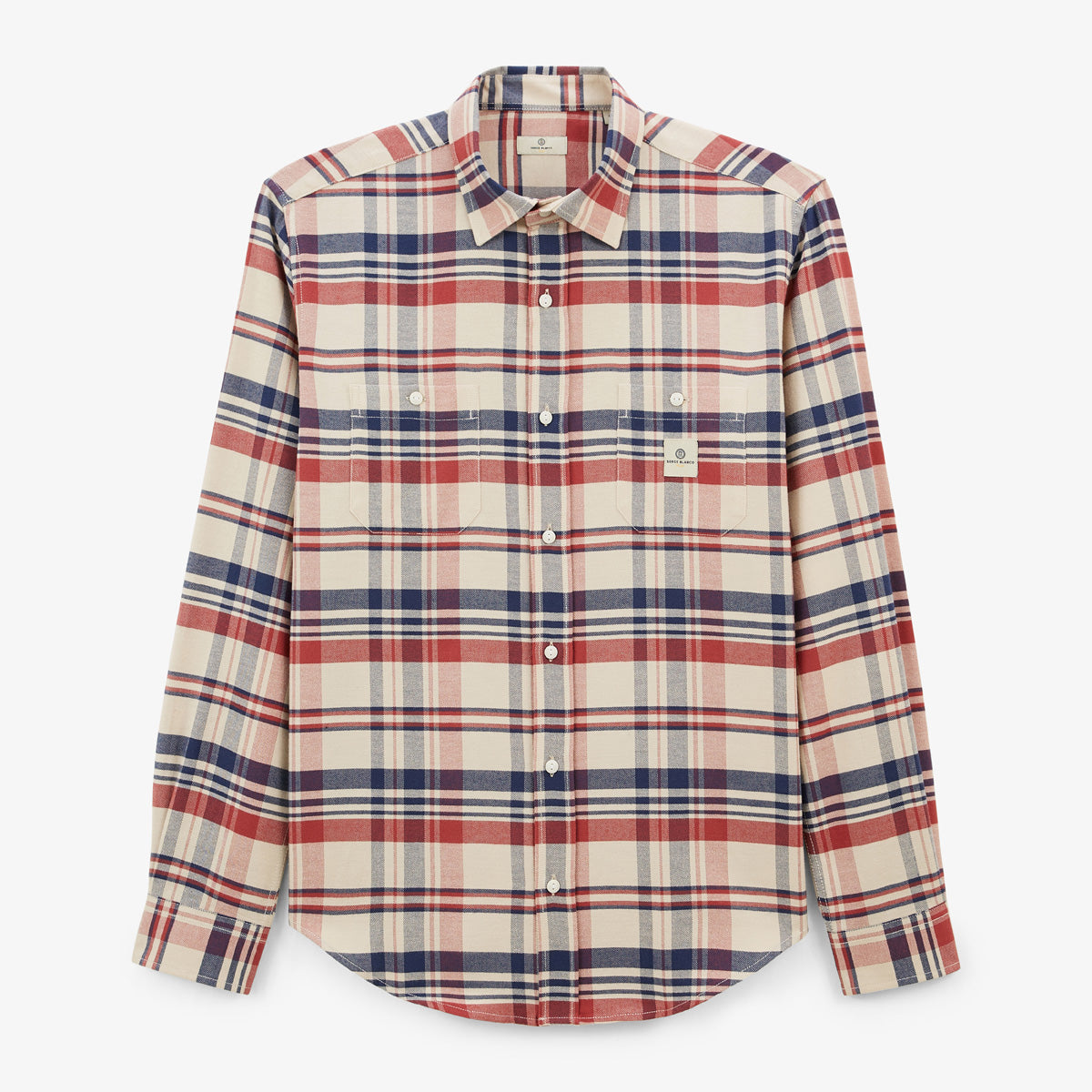 Chemise manches longues tissage twill à carreaux Charles rouge merlot Play Homme SERGE BLANCO