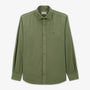 Chemise manches longues unie en coton velours vert militaire Charles Homme SERGE BLANCO