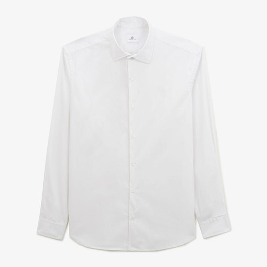serge blanco Chemise popeline confort stretch blanche Livraison gratuite  Vêtements