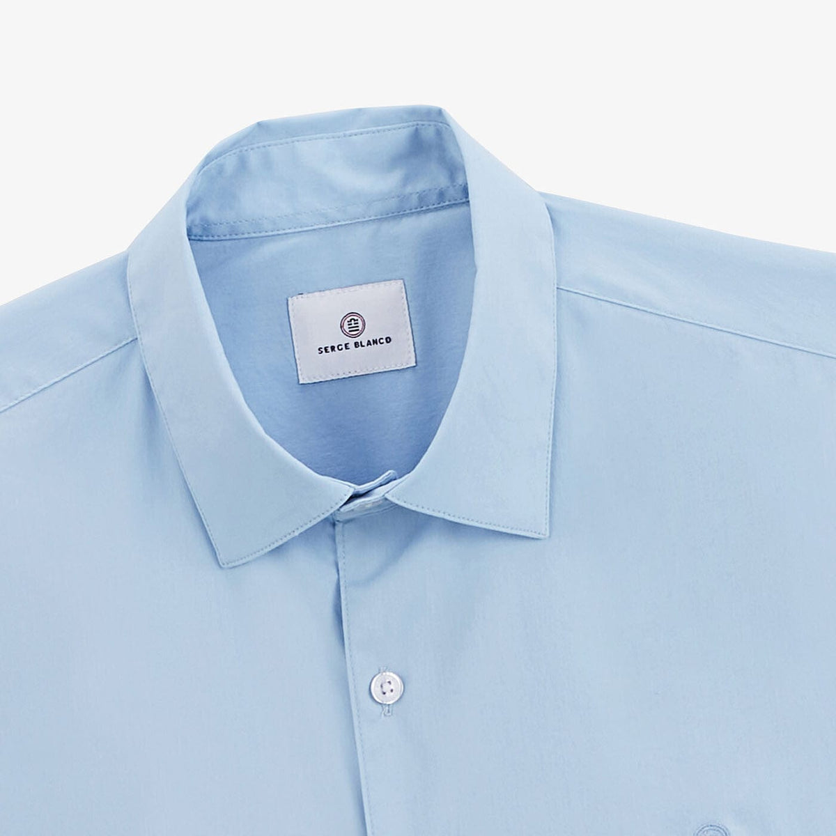 Chemise Popeline Comfort Bleu Ciel Homme SERGE BLANCO