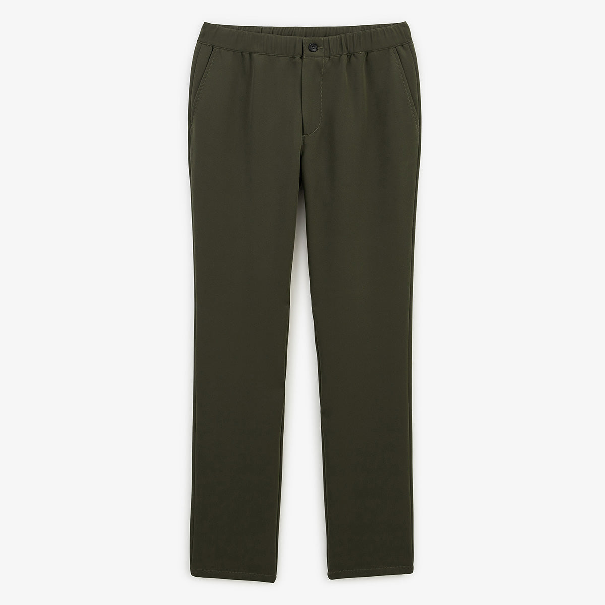 Chino 549 stretch regular confort taille élastiqué vert militaire homme serge blanco