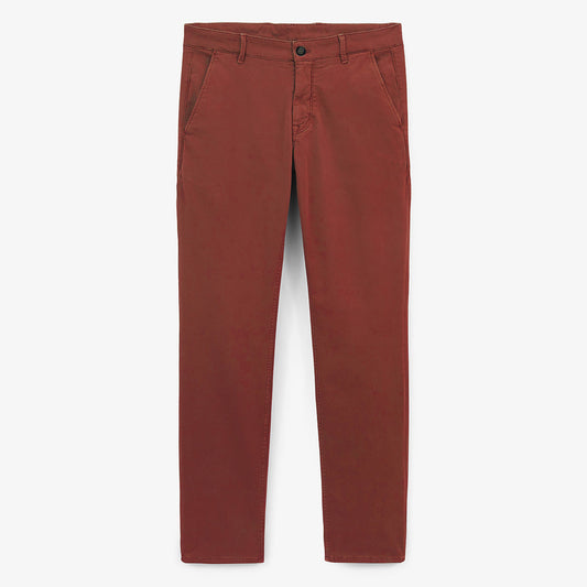Chino 702 en Coton Coupe Confort Rouge Rouille Homme SERGE BLANCO