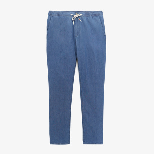 Chino 738 Chambray Tapered Elastiqué Bleu Denim Homme SERGE BLANCO