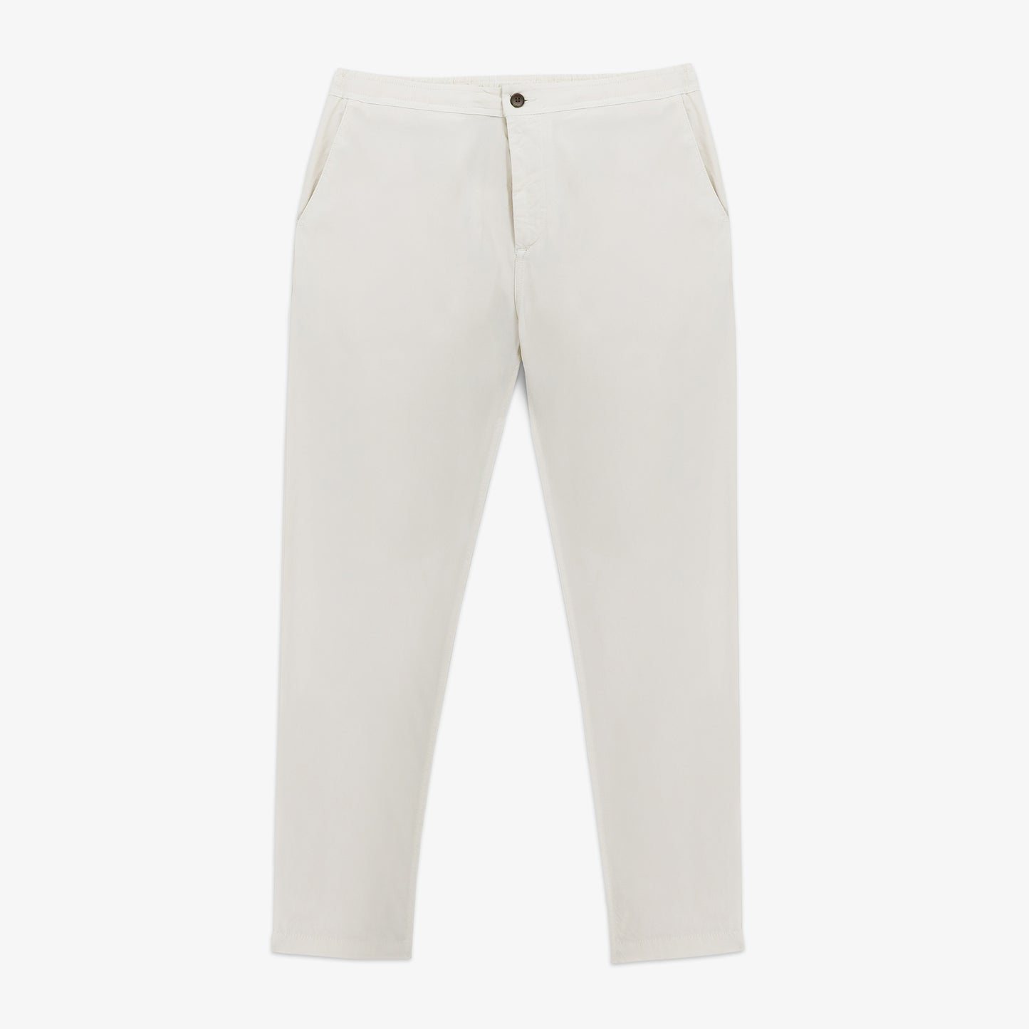 Chino 743 Elastiqué Toile Parachute Blanc Latte Homme SERGE BLANCO