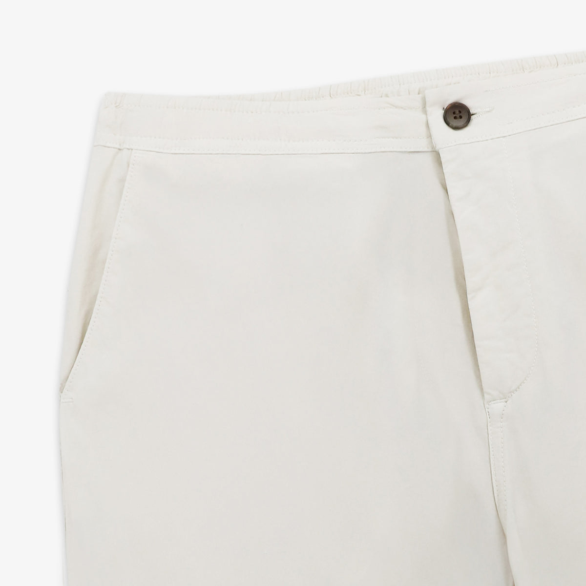 Chino 743 Elastiqué Toile Parachute Blanc Latte Homme SERGE BLANCO