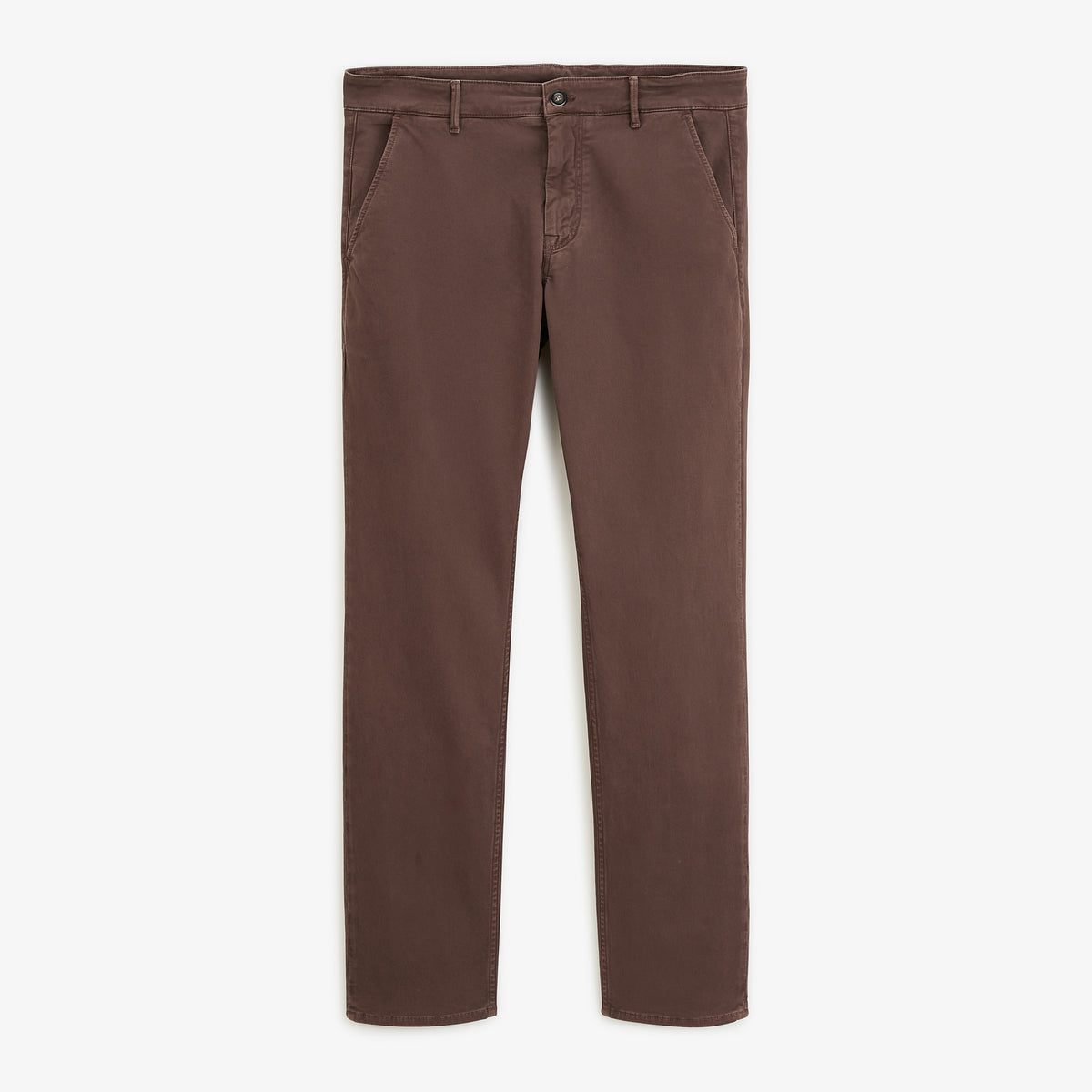 Chino 702 en coton stretch marron, vue de face.