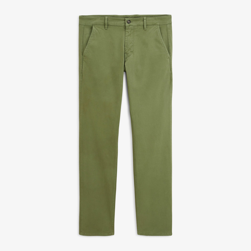 Chino 702 en coton stretch vert thym, vue de face.