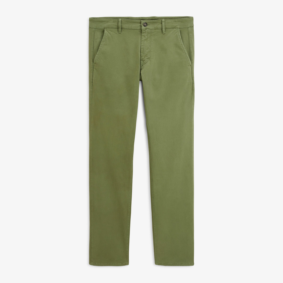 Chino 702 en coton stretch vert thym, vue de face.