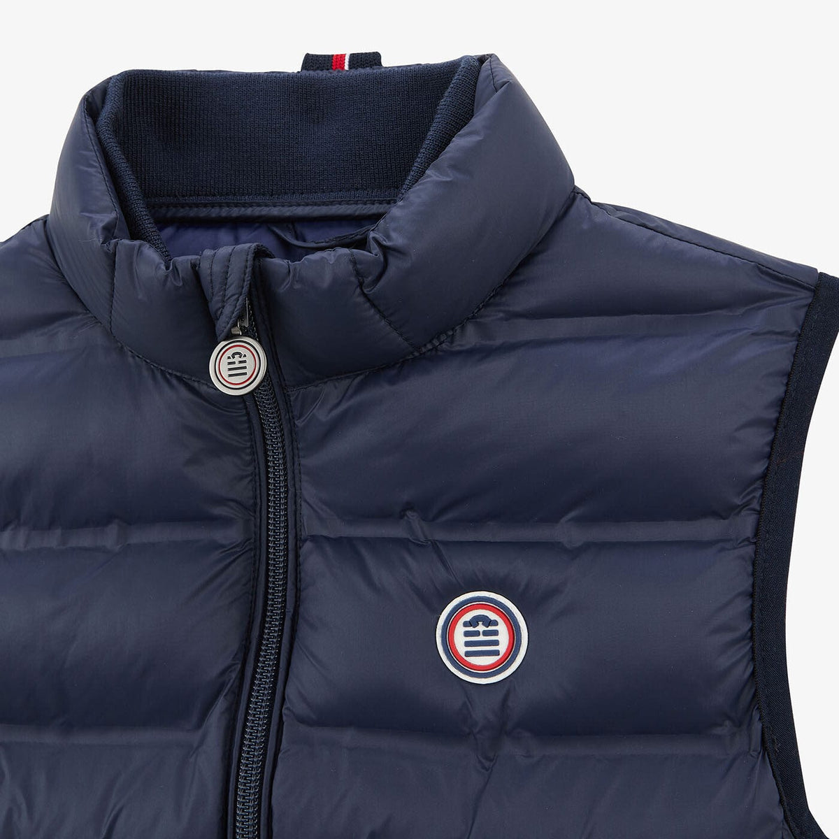 Piumino Junior sleeveless navy blue down jacket - Main Image