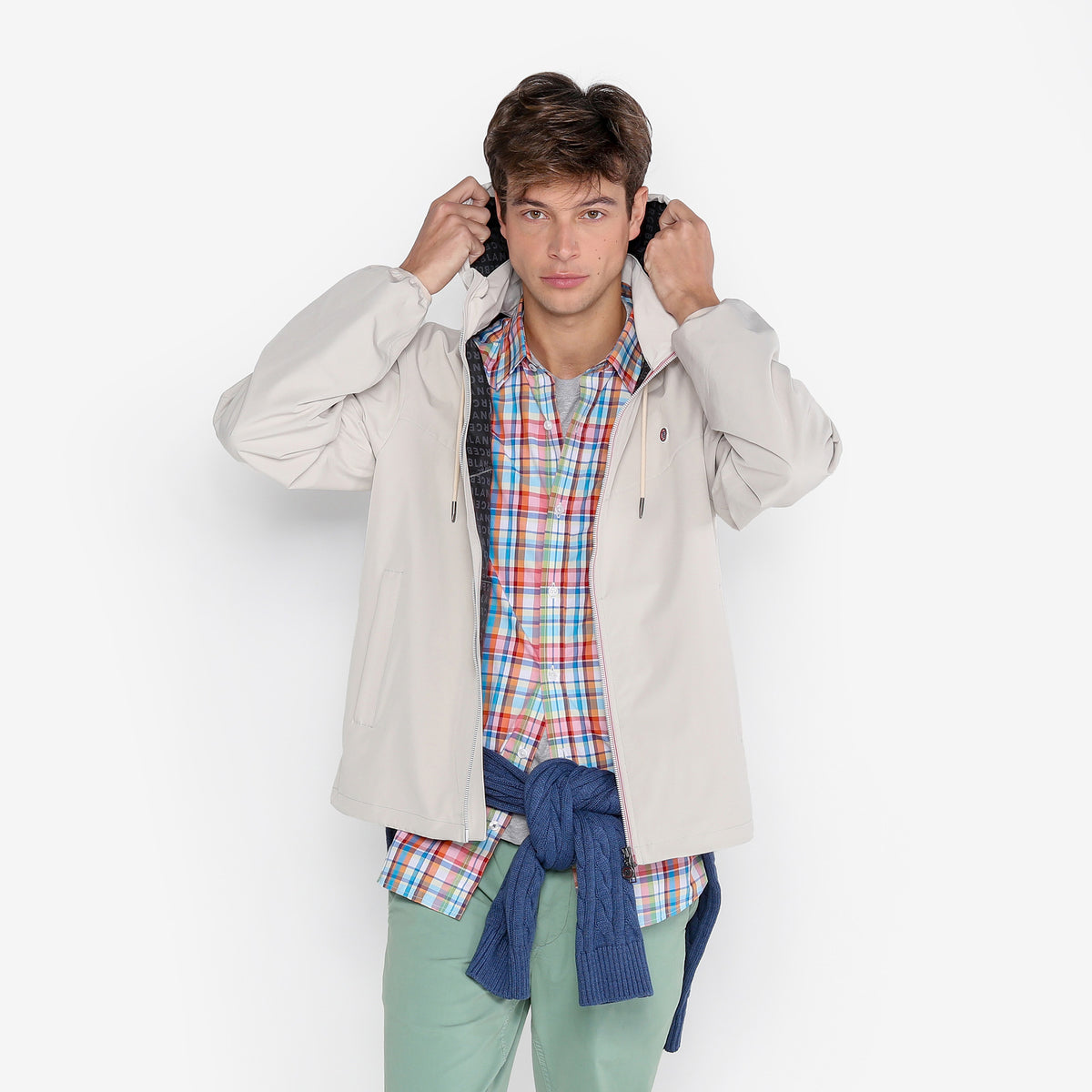 Clark Shirt in Multi-Colored Plaid Poplin