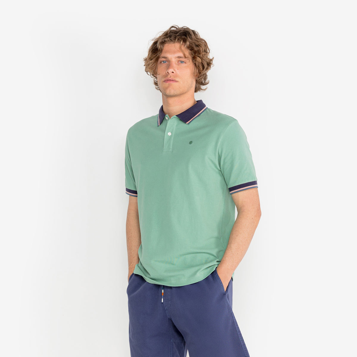 Laos almond pique polo shirt