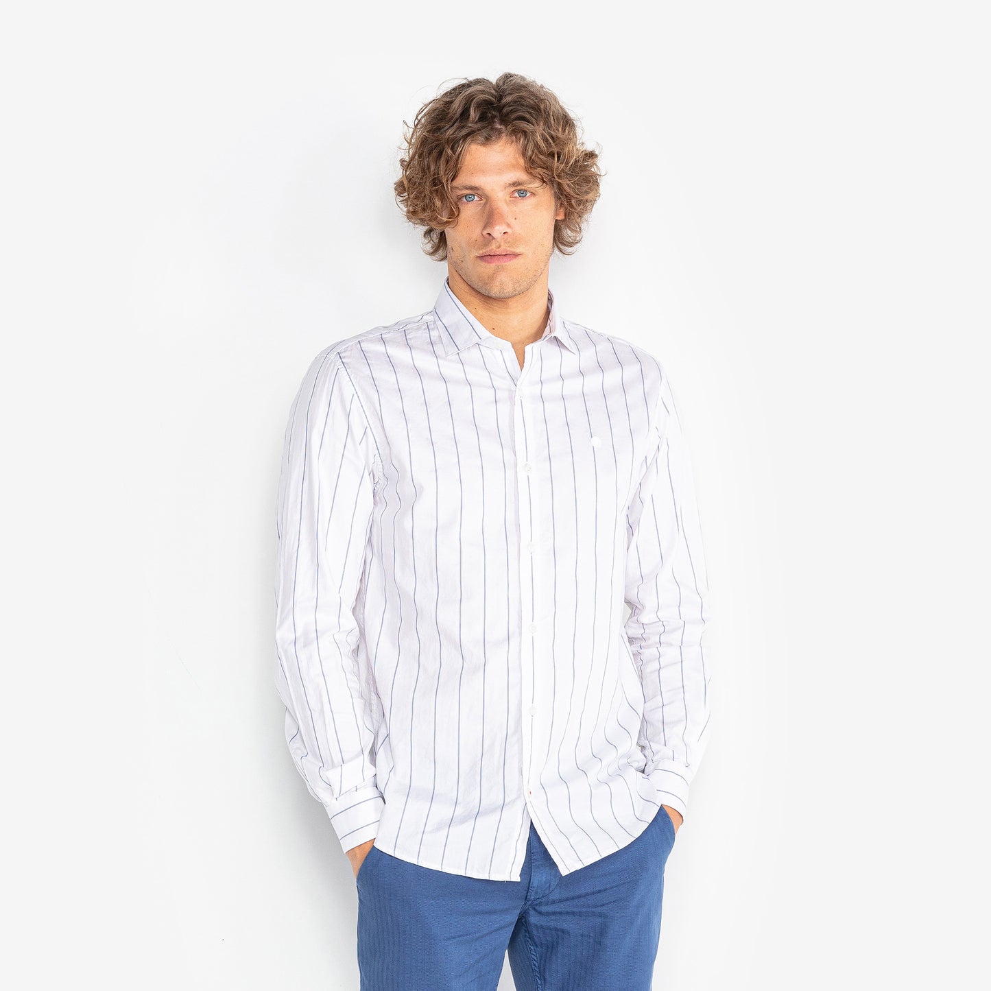 Charles oxford shirt with off-white stripes