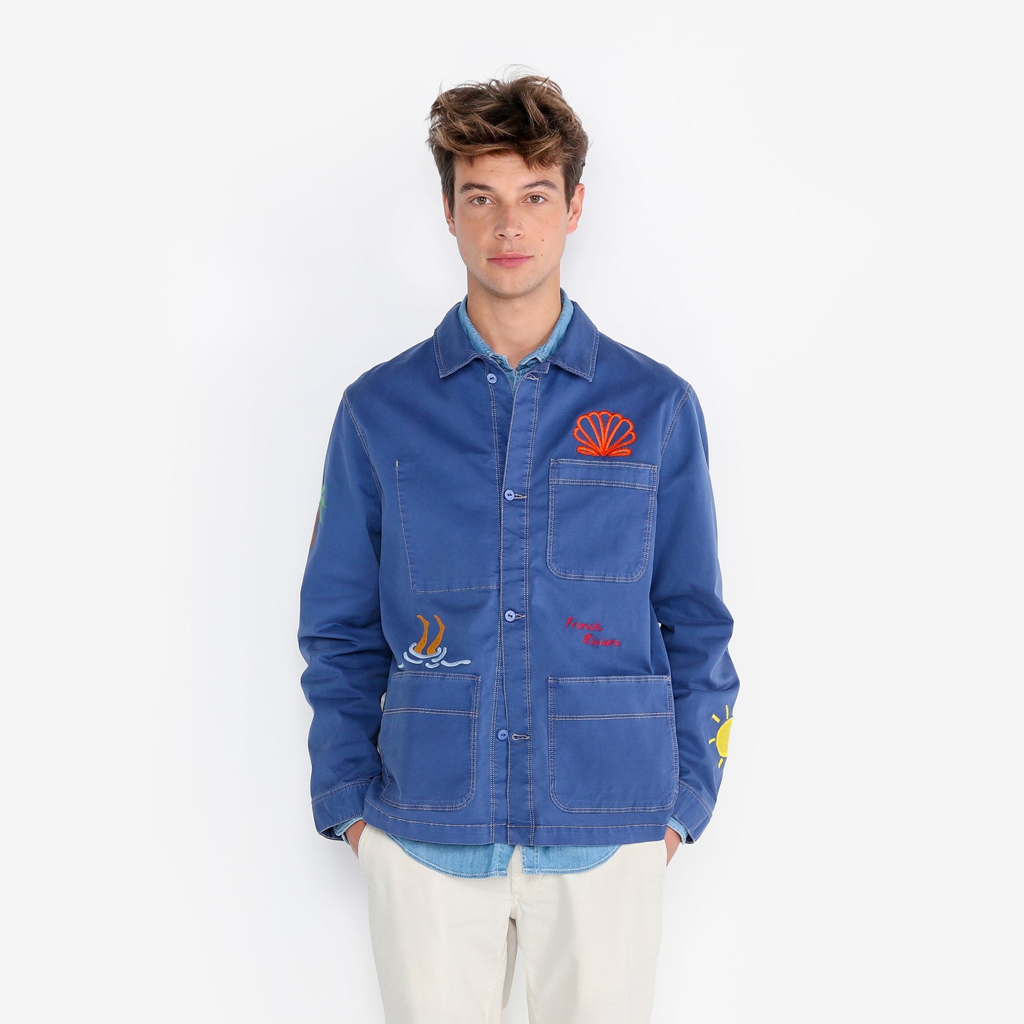 Wendel worker jacket embroidered in nation blue