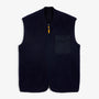 Gilet polaire sans manches moutonné bleu marine foncé Marcel, vue de face.