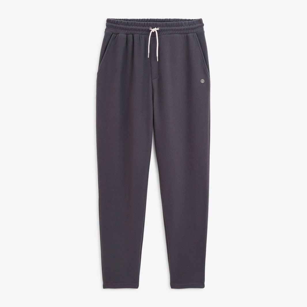 Jogging Paolo en coton gris à taille élastiquée, vue de face.