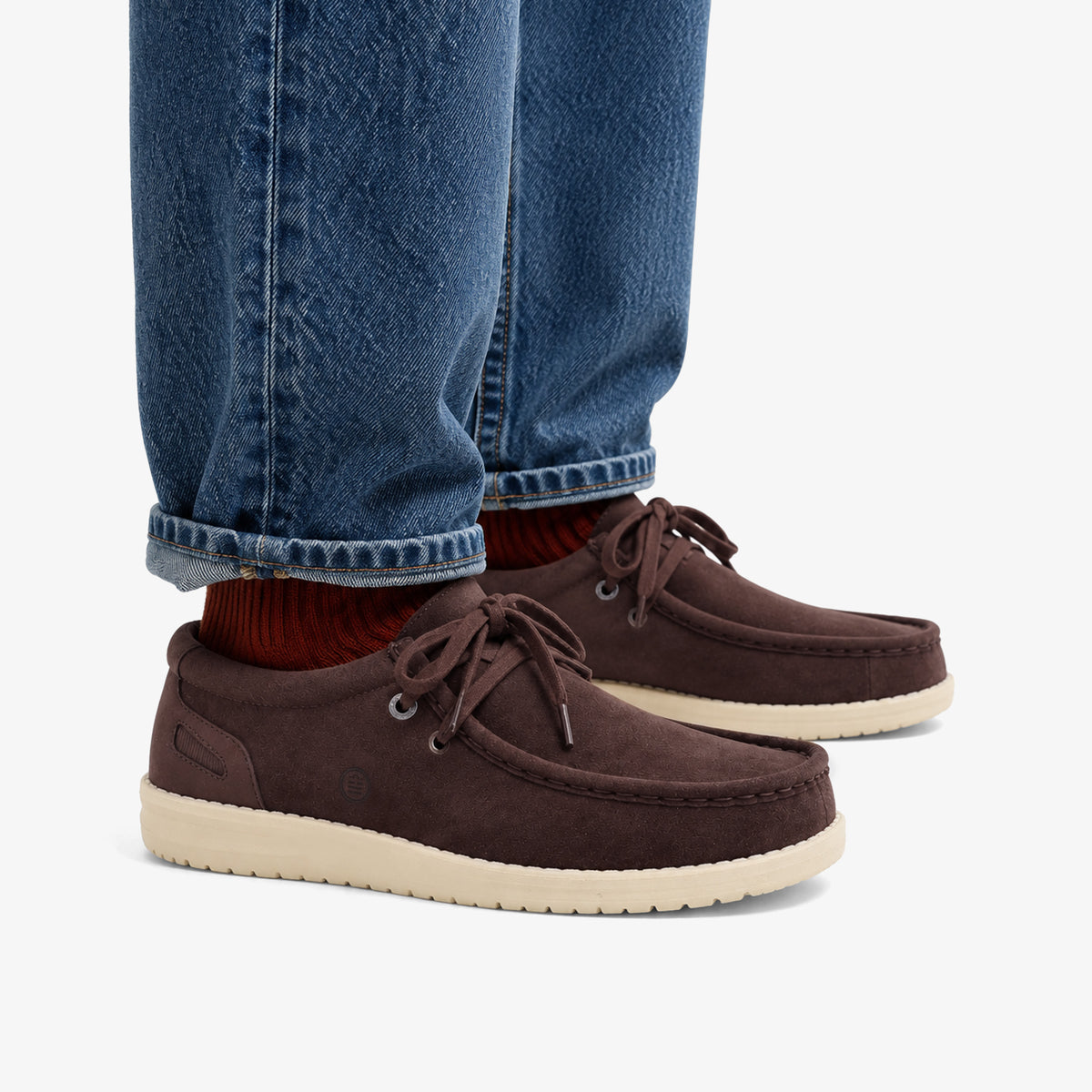 Scarpe da barca in pelle scamosciata marrone Saint Jean SBPLAY