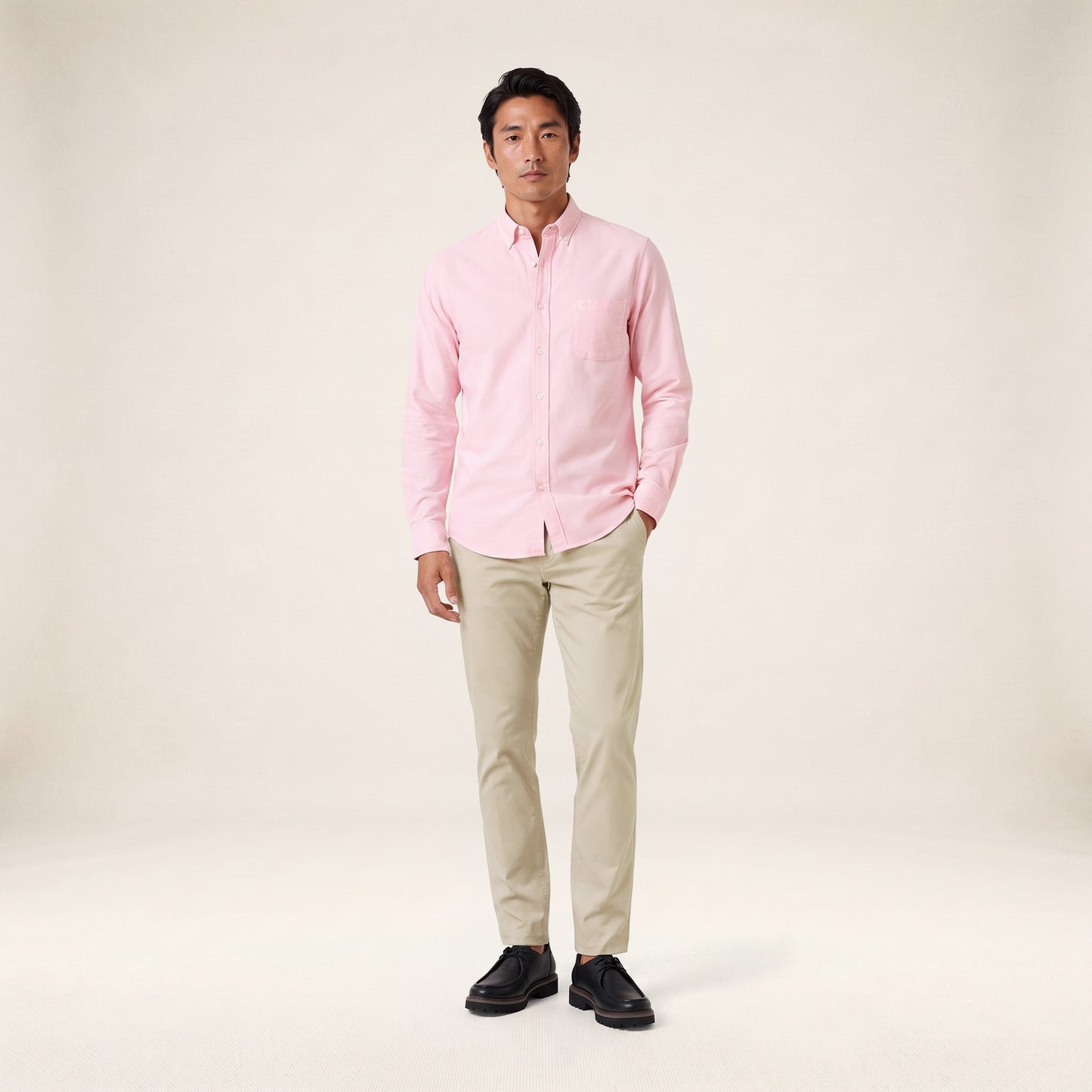 Chemise manches longues Oxford sangle SB rose