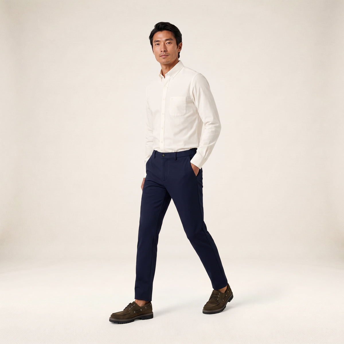 Chemise manches longues popeline de coton blanc