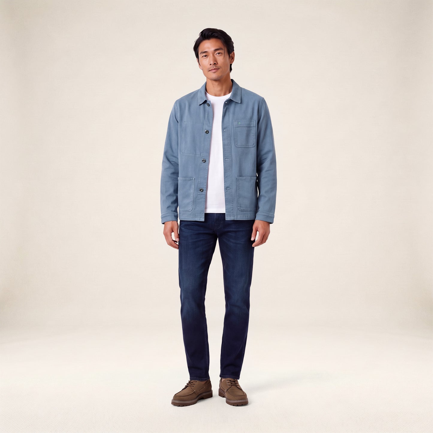 Veste worker Wendel chevron coton bleu lupin