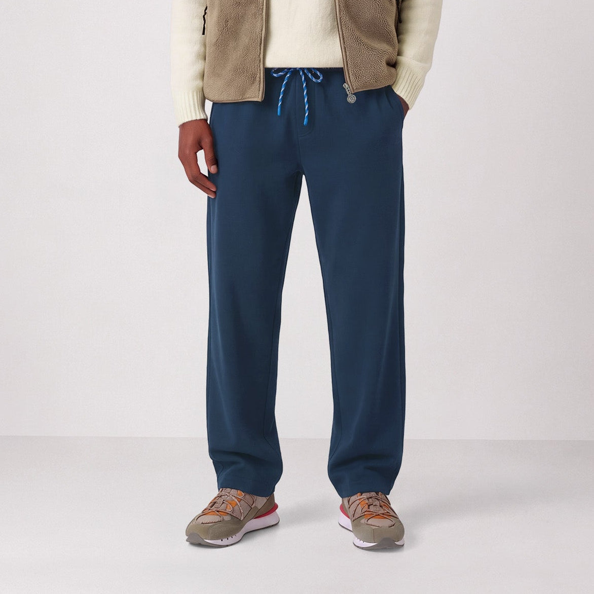 Pantalon 558 en coton stretch à taille élastiquée bleu SBPLAY