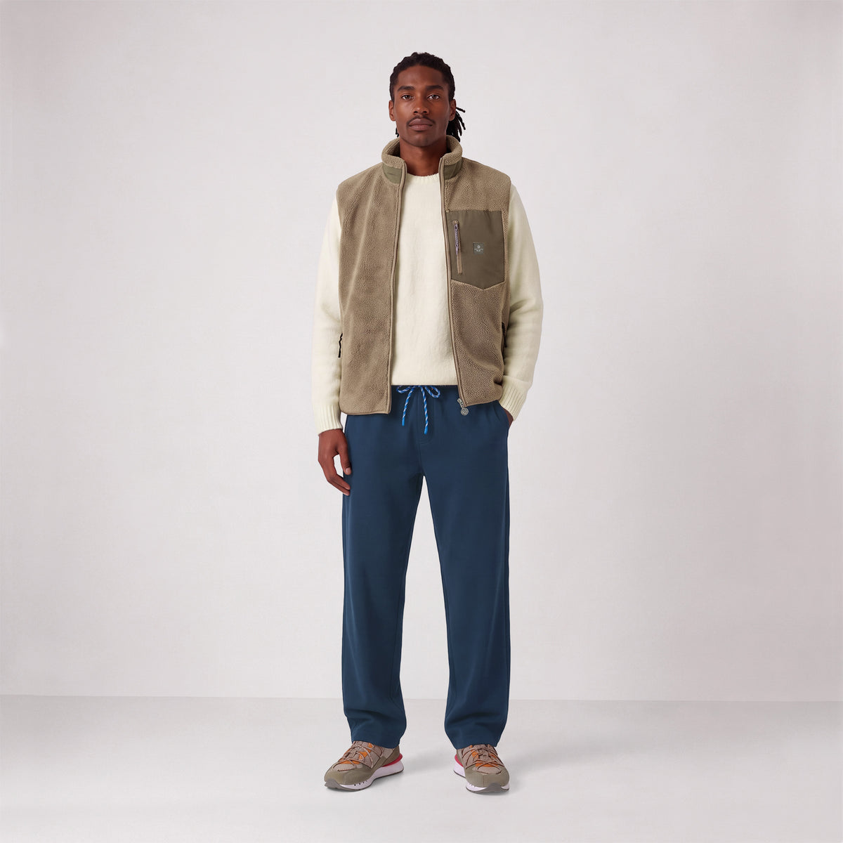 Pantalon 558 en coton stretch à taille élastiquée bleu SBPLAY