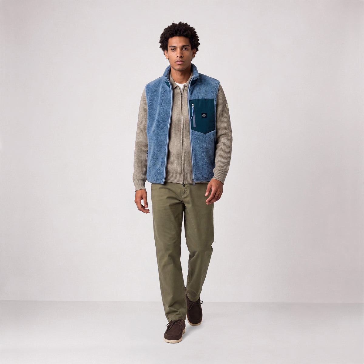 Gilet polaire sherpa sans manches bleu indigo Montréal SBPLAY