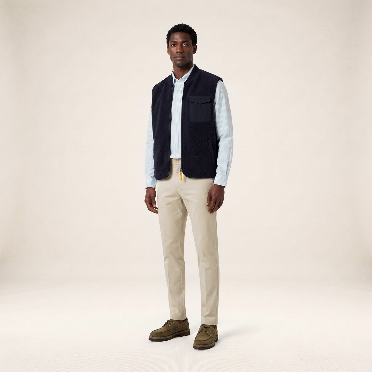 Gilet polaire Marcel sans manches bleu marine