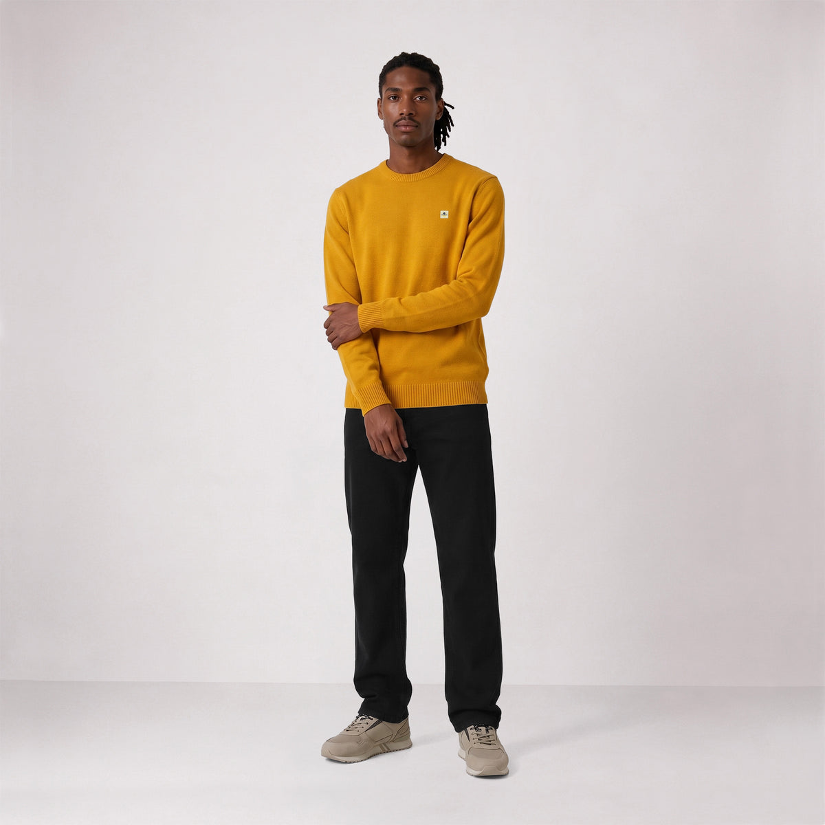 Pull Madani laine col rond jaune SBPLAY