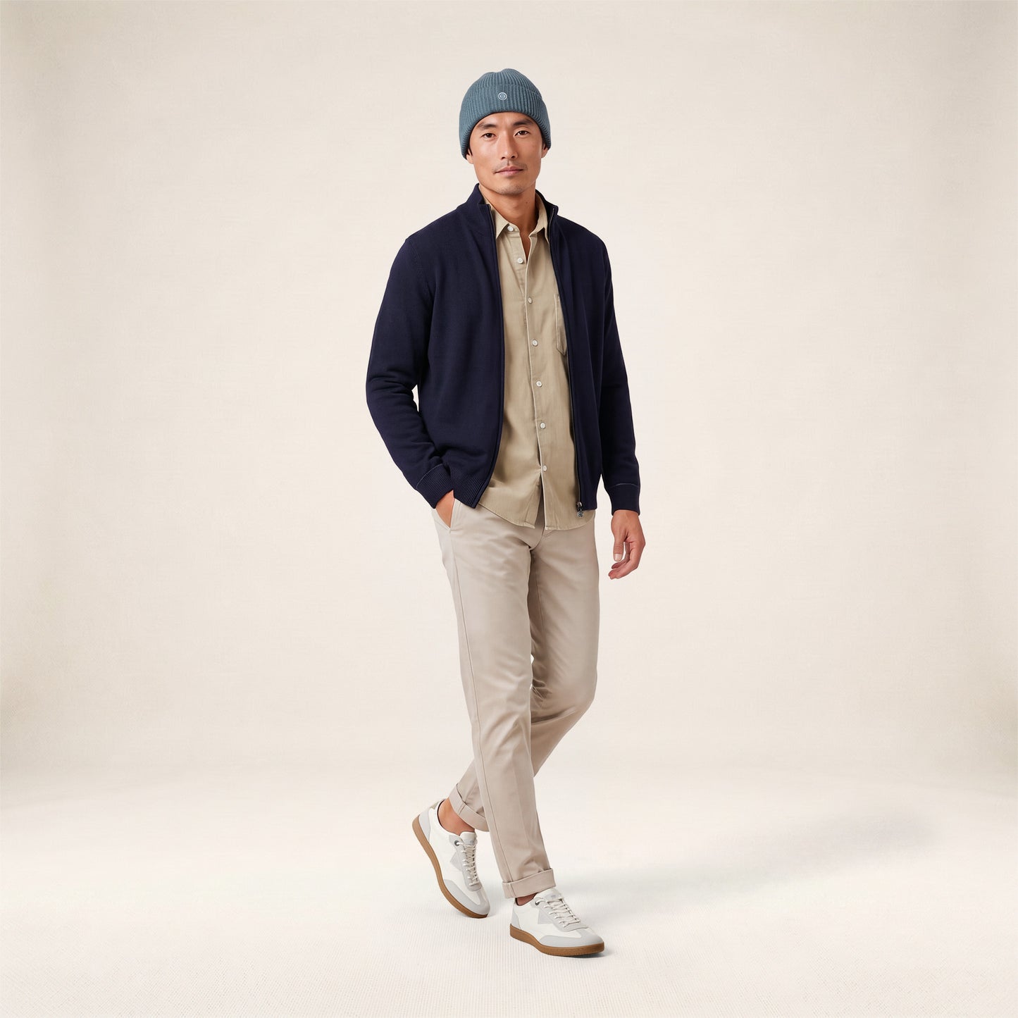 Pantalon 702 confort coton beige travertin