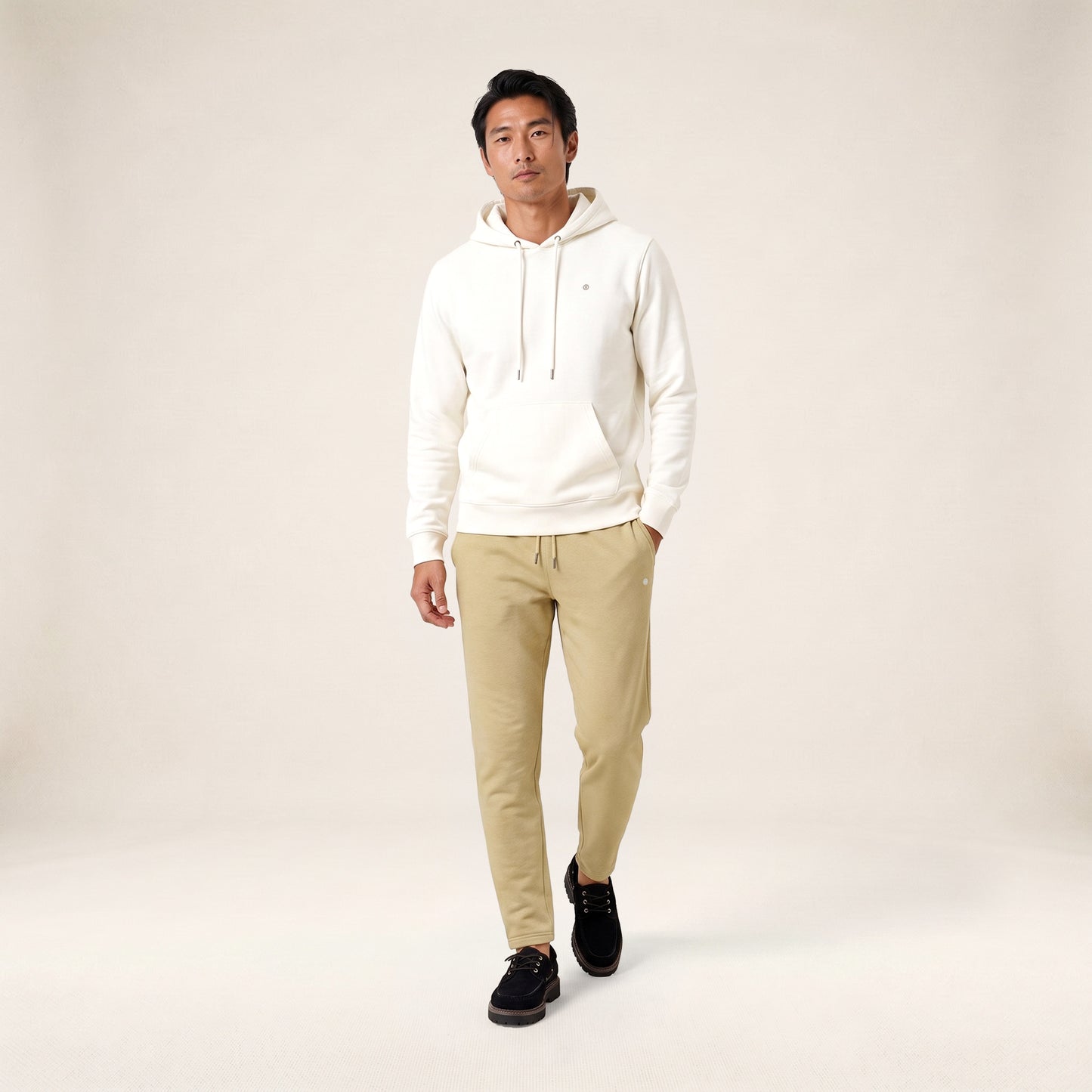 Sweat à capuche Samson en coton molletonné blanc