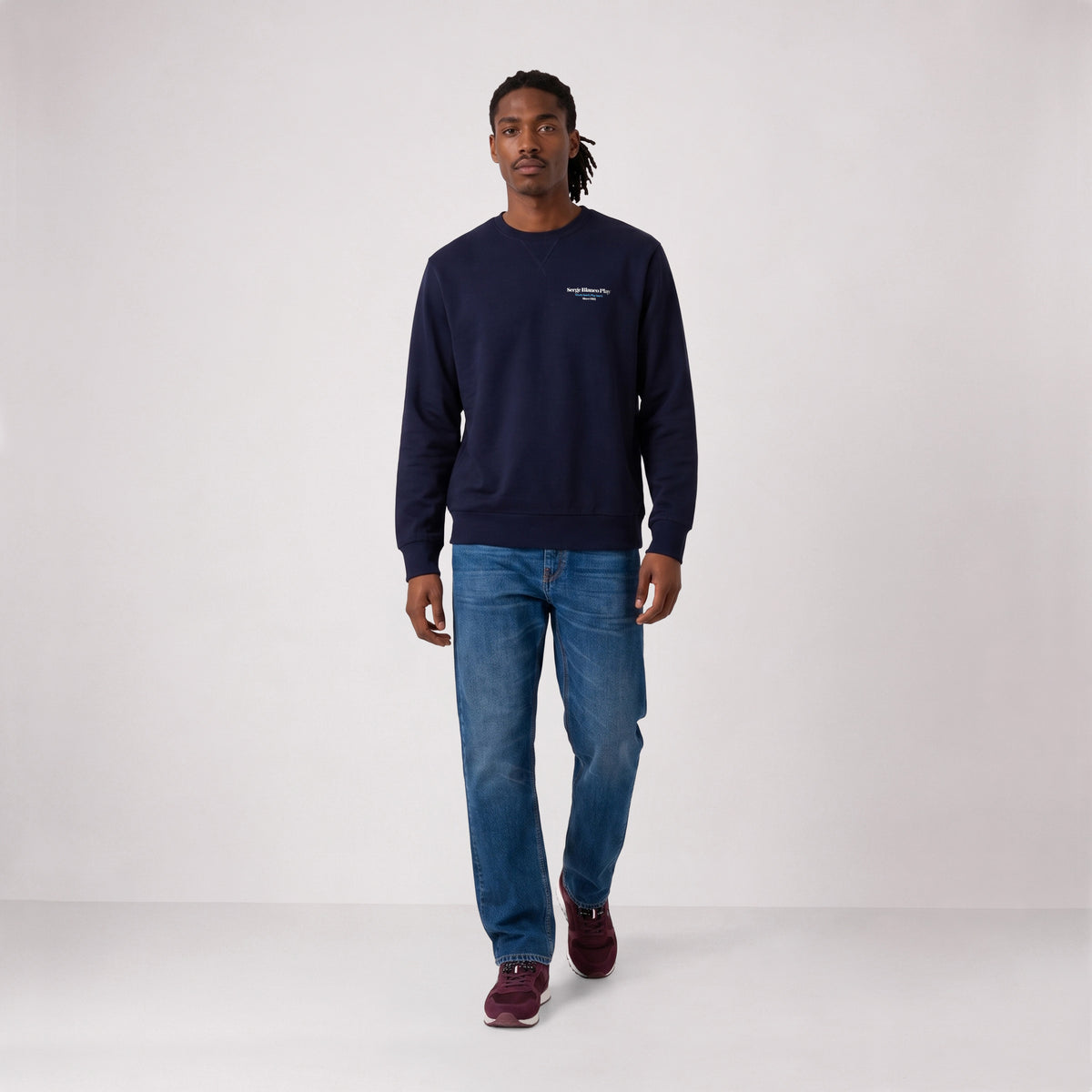 Sweat col rond coton bleu marine foncé Friends & Fun SBPLAY