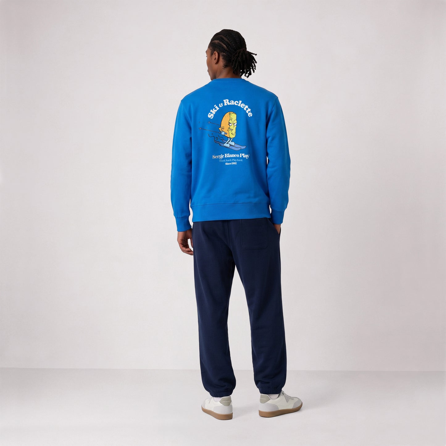 Sweat col rond imprimé Ski & Raclette bleu niva SBPLAY