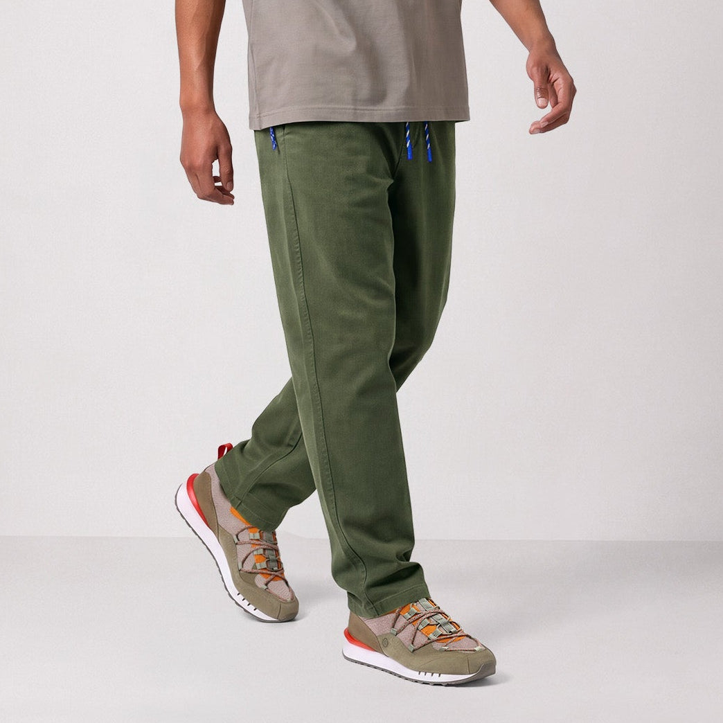 Pantalon 558 en coton stretch à taille élastiquée vert militaire SBPLAY