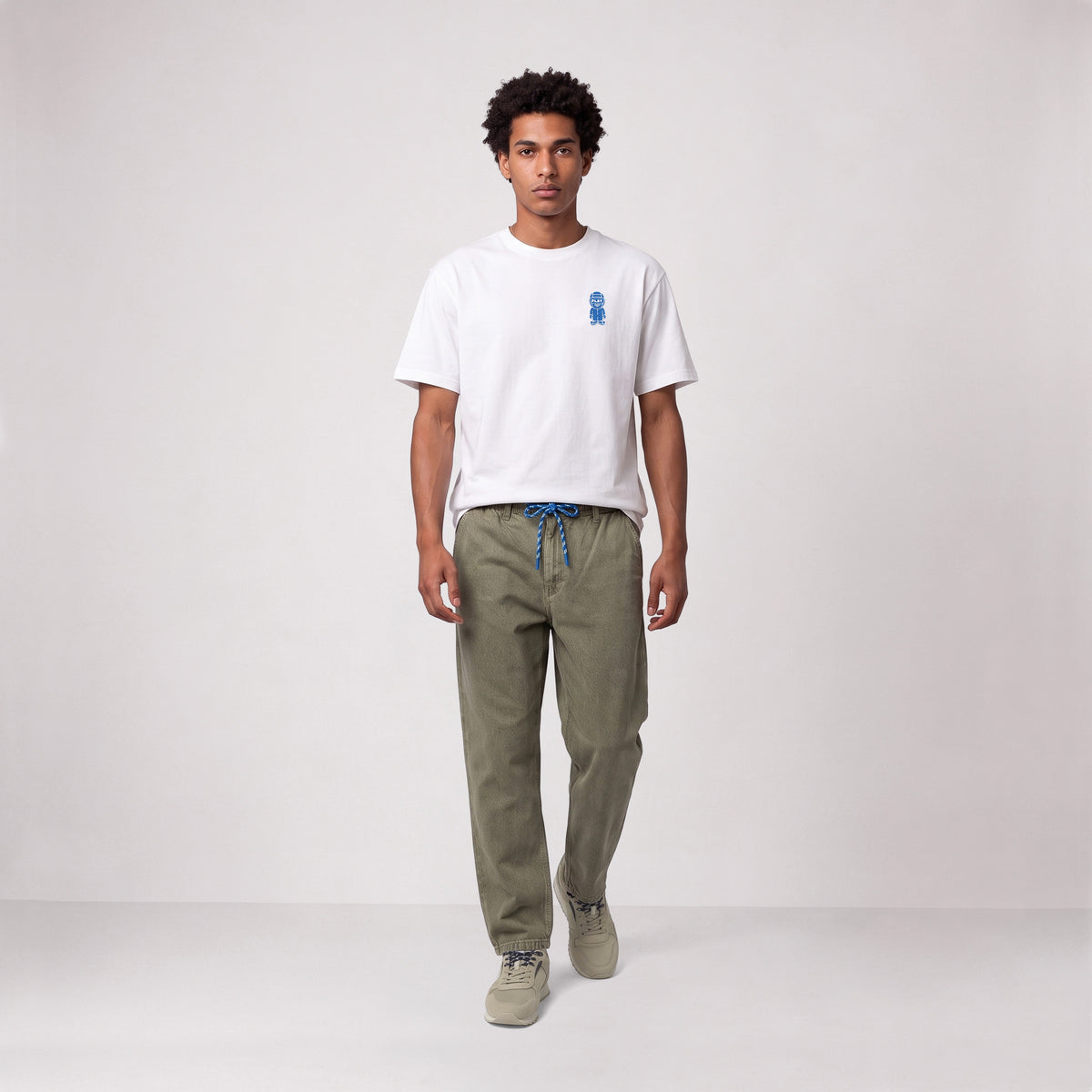 T-shirt manches courtes coton badge bouclette blanc SBPLAY