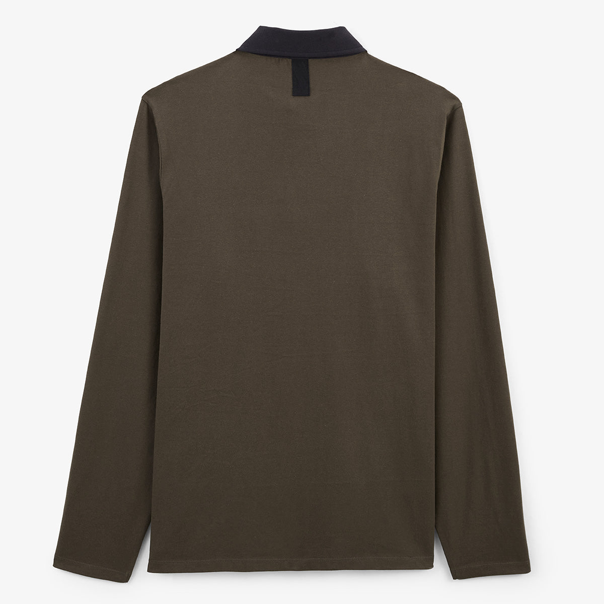 Men's SERGE BLANCO rugby jersey in clay brown cotton jersey with contrasting collar