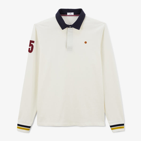 Chemise Serge Blanco Noir Brodée - Style Rugby XV, Taille M, Manches Courtes, Coton, Occasion Très Bon état